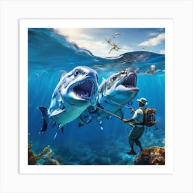 Ocean shark fish Art Print