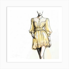 Yellow Dress Art Print