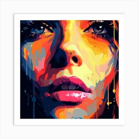 Colorful Portrait Of A Woman Art Print