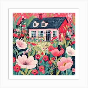 House In The Garden 1 Art Print