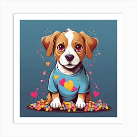 Valentine's Day Dog Art Print