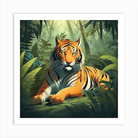 Tiger In The Jungle 37 Art Print