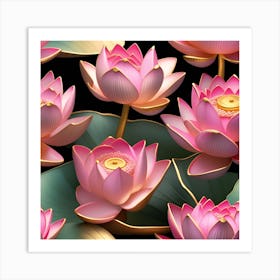 Lotus Flower Background Art Print