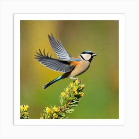 Tit on branch 15 Art Print