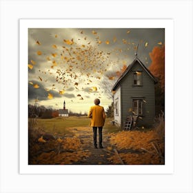 House In The Fall Art Print