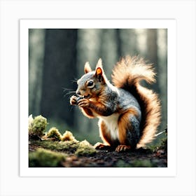 Squirrel In The Forest 63 Art Print