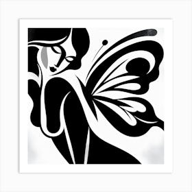 Female Figure Abstract with Butterfly Wings Art Print