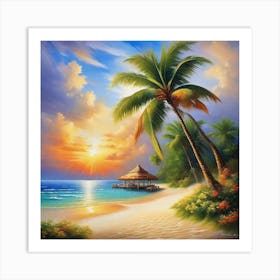 Sunset At The Beach 69 Art Print