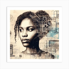 Digital Woman 1 Art Print