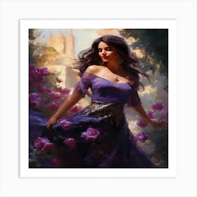 Woman In Purple Art Print