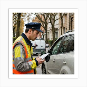 A Driver Searching An Address Art Print