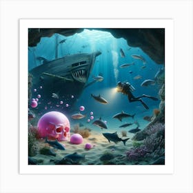 Scuba Diver 2 Art Print
