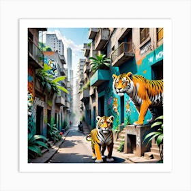 Tiger Street Art Art Print