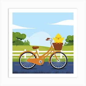 An Illustration Of A Bicycle With A Bask Fbww9rpashmgxmrx8ozxkg Wjxwwzd Qh Kqqisycuhca Art Print