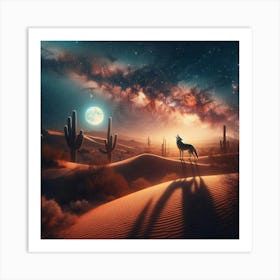 Wolf In The Desert 1 Art Print