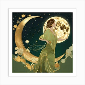 Moon And Stars 6 Art Print