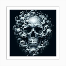 Skull With Clouds Art Print