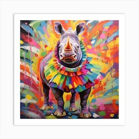 Circus Rhino Art Print