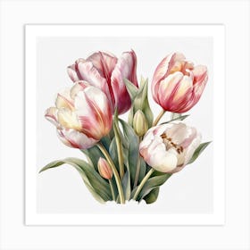 Watercolor Tulips 7 Art Print