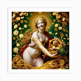 Venus With Gold Coins Art Print