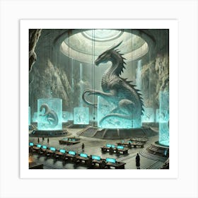 A Serene Scene Inside A Dragon Sanctuary, Showcasi Art Print