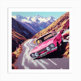 A Ski Bum's diary: losing the brakes in the Pink Danger Car heading down from The Reamarkables ski area in NZ Art Print