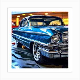 Chrome Racecar Oldie Classic Aged Tuning 60 Vintage Car Technology Worthwhile Chevrolet (1) Art Print