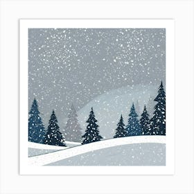 Snowy Winter Landscape Art Print