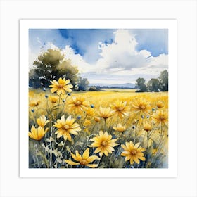 Yellow Daisies 11 Art Print