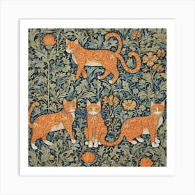 williams morris cat art Art Print