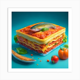 Fish In A Lasagna Art Print