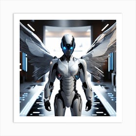 Futuristic Female Robot Art Print