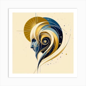 The Mythical Creature S Head Creative Drawing Art Print