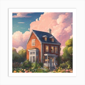 House In The Garden 1 Art Print