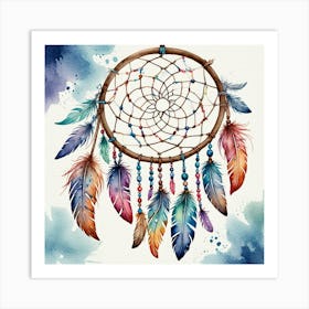 Dream Catcher Watercolor Painting Art Print