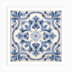 Tuscany Italy Delft Tile Illustration 2 Art Print