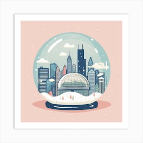 Chicago Usa 1 Snowglobe Art Print