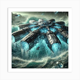 Cascade Sovereignty Scifi Tempest Tide Carrier Art Print