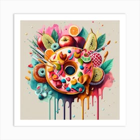 Donuts are an American-origin dessert Watercolor 1 Art Print