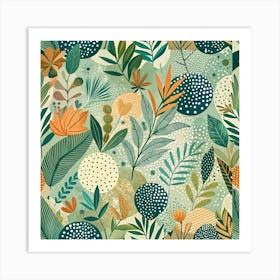 Leaves Pattern Flora Nature Art Print