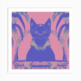Cats Meow Pastel Pink Art Print