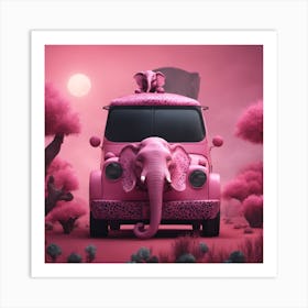 Pink Elephant Art Print