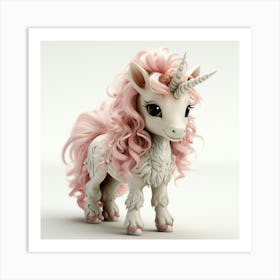 Unicorn With Pink Hair 3 Art Print