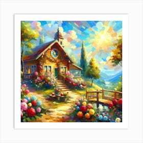 House In The Garden 1 Art Print