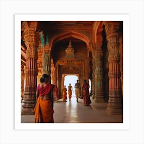 Women In Saris Art Print