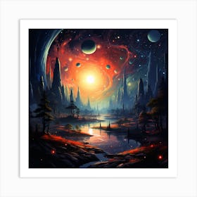 Space Landscape 1 Art Print