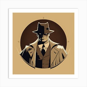 Detective In Hat Art Print