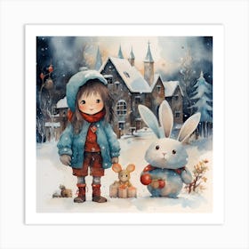 Frosty Flourish: Christmas Joy Art Print