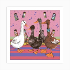 Disco Duck Dance Party Print Art And Wall Art Art Print