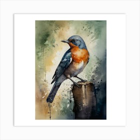 Blue Robin Art Print